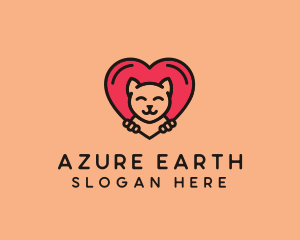 Pet Cat Heart  logo design