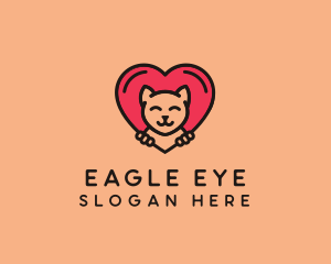 Pet Cat Heart  logo design