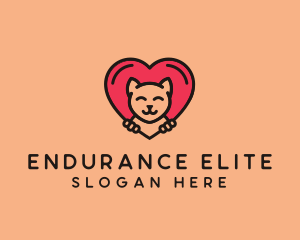 Pet Cat Heart  logo design