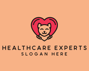 Pet Cat Heart  logo design