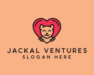 Pet Cat Heart  logo design