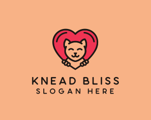 Pet Cat Heart  logo design