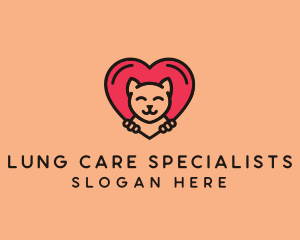 Pet Cat Heart  logo design