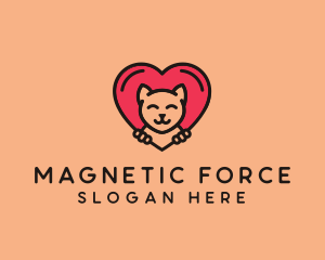 Pet Cat Heart  logo design