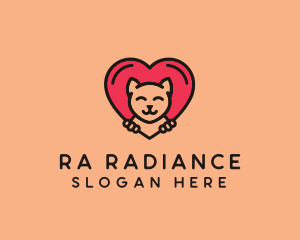 Pet Cat Heart  logo design