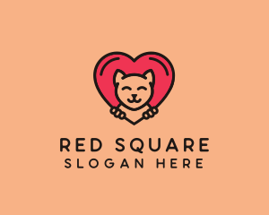 Pet Cat Heart  logo design