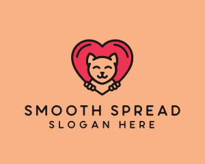 Pet Cat Heart  logo design