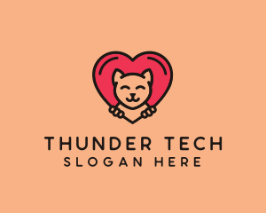 Pet Cat Heart  logo design