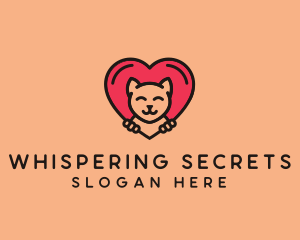 Pet Cat Heart  logo design