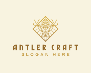 Deer Stag Antlers logo design