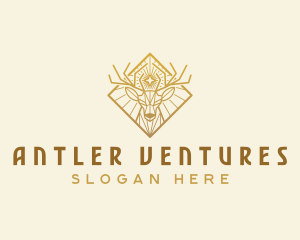 Deer Stag Antlers logo design