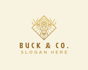 Deer Stag Antlers logo design