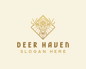 Deer Stag Antlers logo design