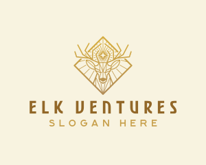 Deer Stag Antlers logo design