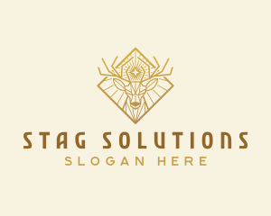 Deer Stag Antlers logo design