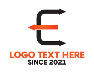 Exchange - Arrow Letter E logo design