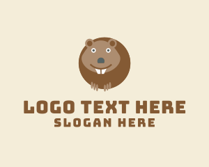 Rodent - Happy Wildlife Beaver logo design