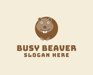 Happy Wildlife Beaver  logo design