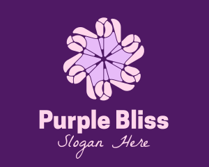 Purple Flower Star  logo design