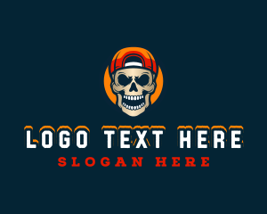 Hip Hop - Skull Street Cap logo design