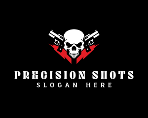 Marksmanship - Pistol Firearm Skull logo design