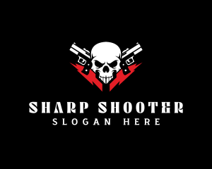 Pistol - Pistol Firearm Skull logo design