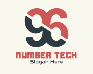 Diagonal Strikethrough Number 96  logo design