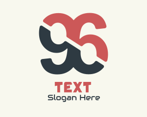 Diagonal Strikethrough Number 96  logo design