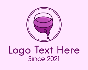 Wine Server - Wine Glass Drip logo design