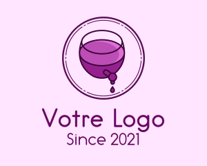 Red Wine - Wine Glass Drip logo design