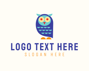 Big Eyes - Cute Colorful Owl logo design