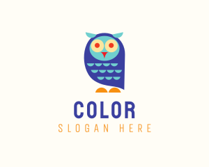 Cute Colorful Owl  logo design