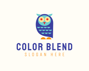 Cute Colorful Owl  logo design