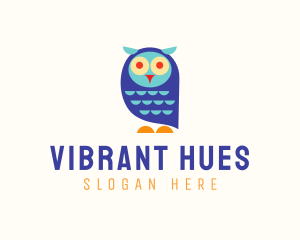 Cute Colorful Owl  logo design