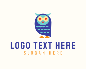 Nocturnal - Cute Colorful Owl logo design