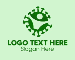 Frontliner - Green Person Virus logo design