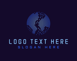 World - Tech World Map logo design