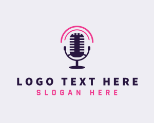 Broadcasting - Mic Podcast Streaming logo design