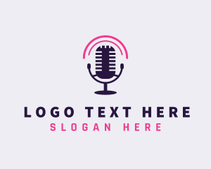 Podcast - Mic Podcast Streaming logo design