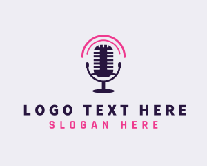 Audio - Mic Podcast Streaming logo design