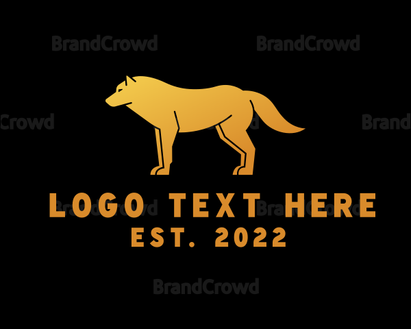 Golden Wild Wolf Logo