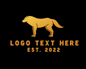 High End - Golden Wild Wolf logo design
