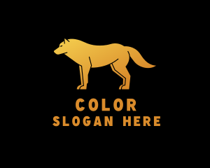 Golden Wild Wolf Logo