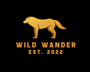 Golden Wild Wolf logo design