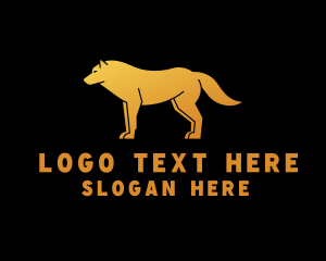 Golden Wild Wolf Logo