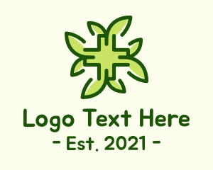 Natural Medicine - Herbal Medical Cross logo design