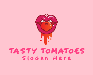 Ketchup - Naughty Juicy Tomato Lips logo design