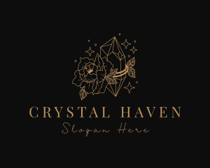 Flower Crystal Gem logo design