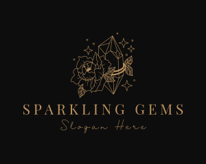 Flower Crystal Gem logo design