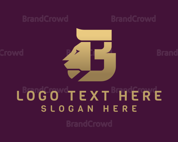 Golden Lion Letter B Logo